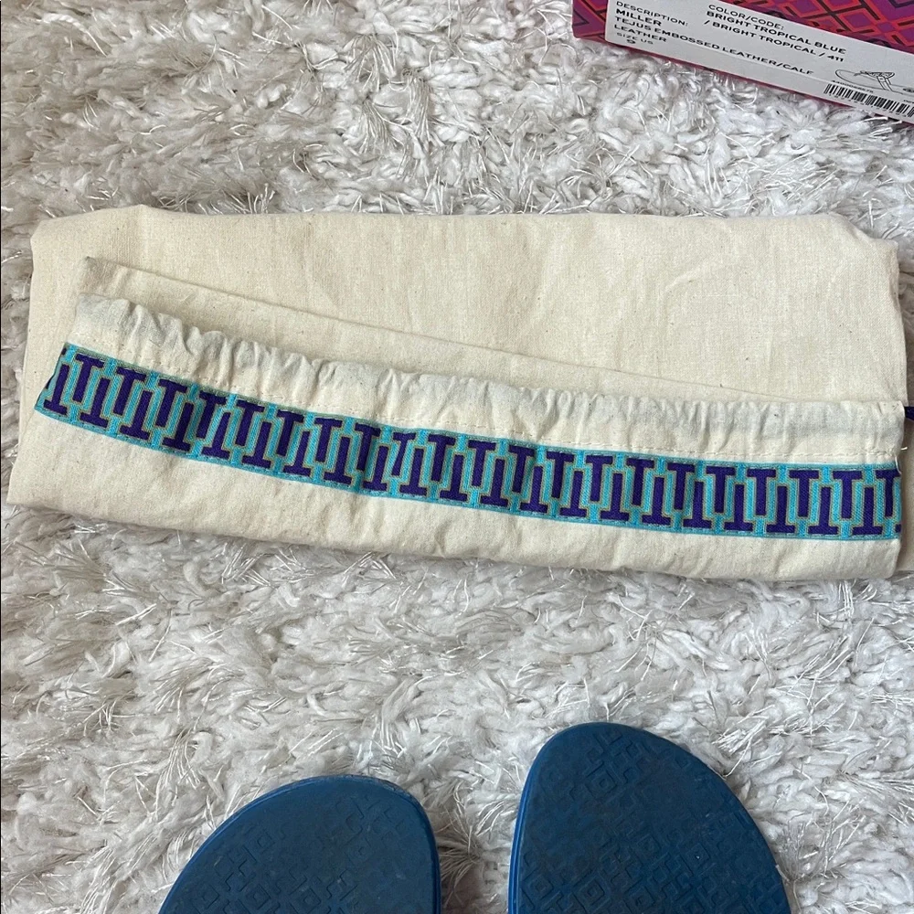 Tory Burch Tropical Blue Miller Sandals Size 9. Retail $198 - Picture 5 of 5